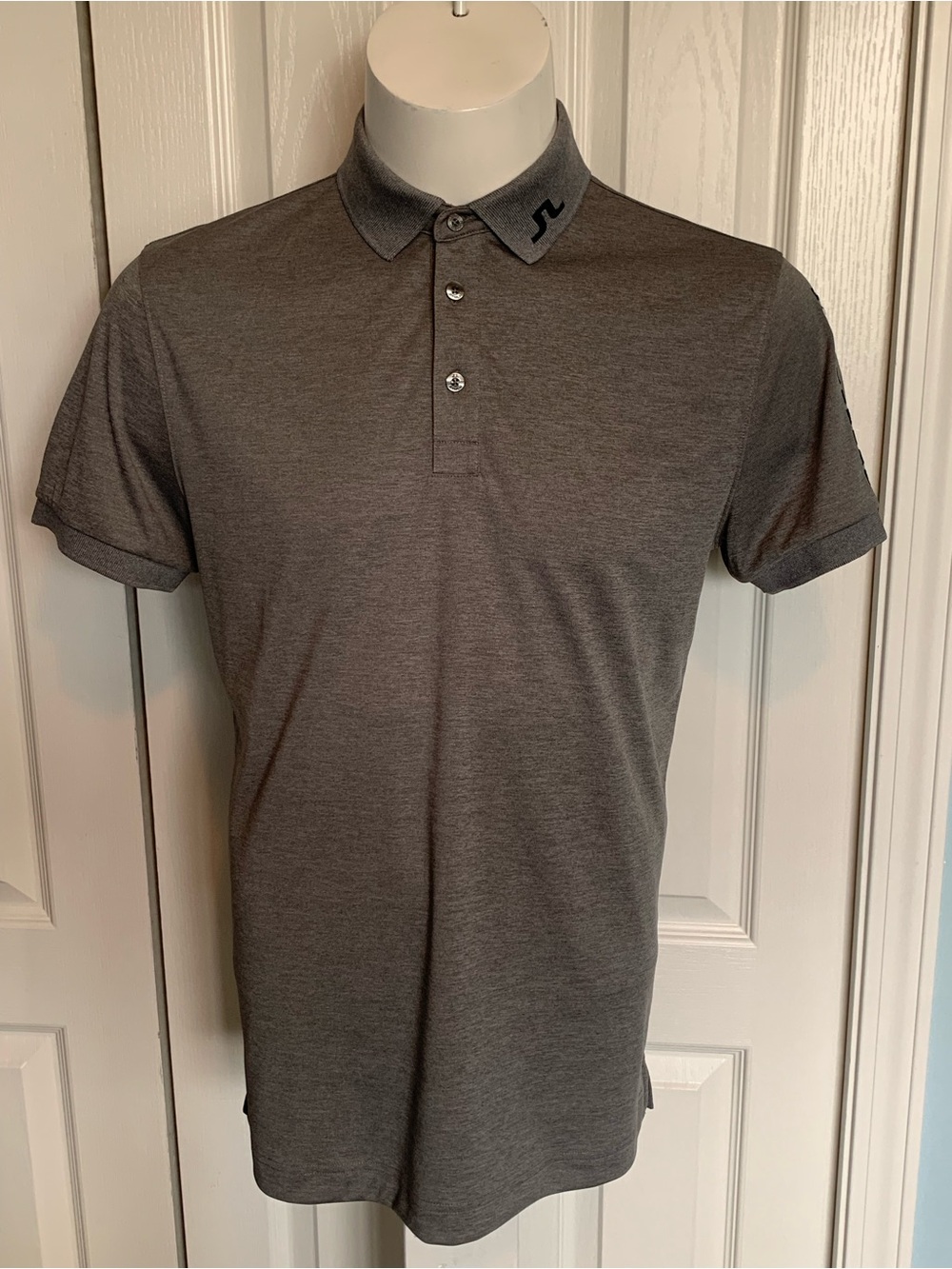 J.Lindeberg Men's Heather Gray Performance Polo